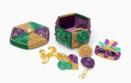 Mardi Gras Jewel box and Jewels - Janet Rouse