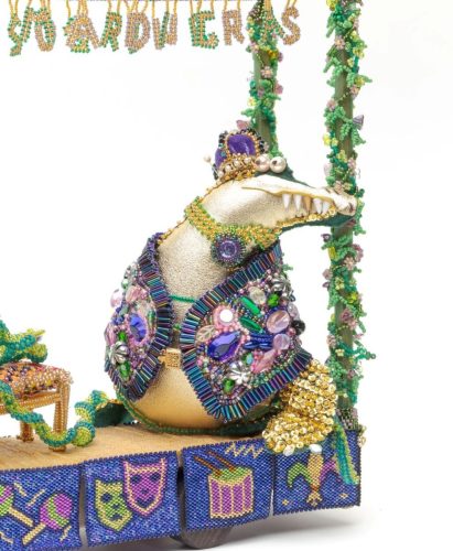 Tyson goes to the Mardi Gras Parade - Beading Pals on the Road
