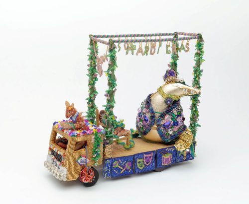 Tyson goes to the Mardi Gras Parade - Beading Pals on the Road