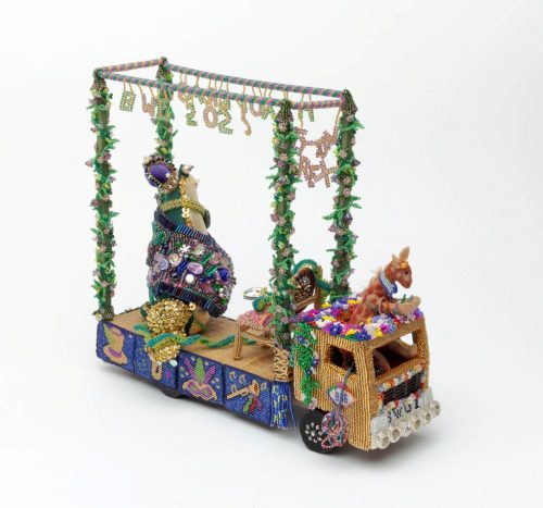 Tyson goes to the Mardi Gras Parade - Beading Pals on the Road