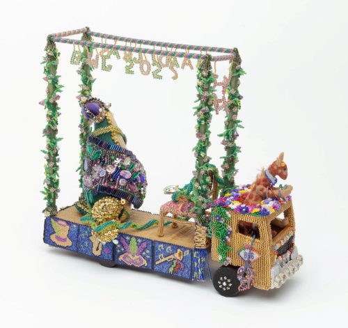 Tyson goes to the Mardi Gras Parade - Beading Pals on the Road